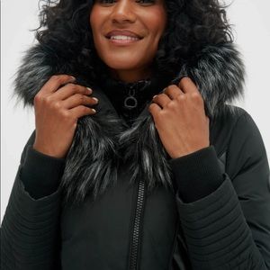 Black long length parka